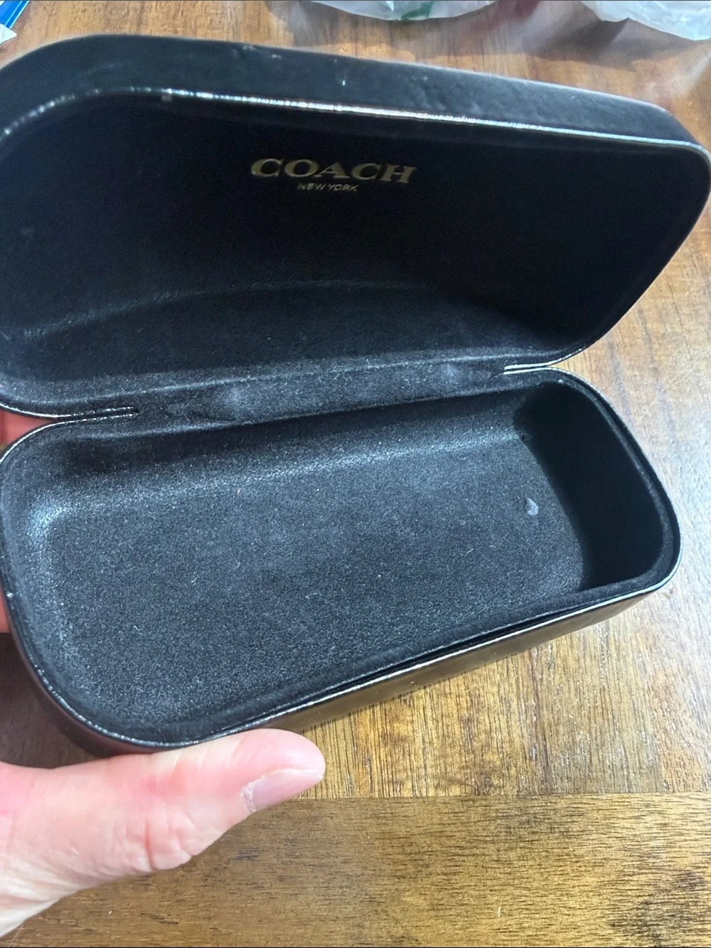 COACH Black Leather Glasses Case